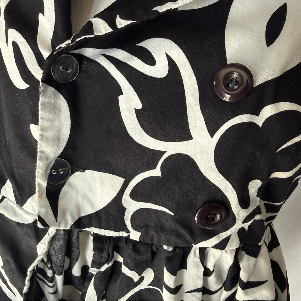 KK Korz Black & White Floral Short Sleeve Mini Dress – Size 6 - Picture 7 of 10